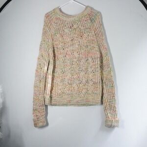 Scotch & Soda Fisherman Chunky Cable‎ Knit Sweater Colorful Speckled Crewneck